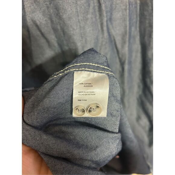 Weatherproof Denim Colored Long Sleeve Button Cotton Extra Large (XL) - Picture 3 of 6